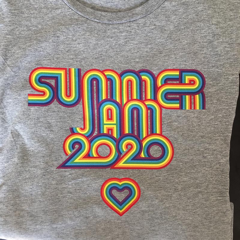 Summer Jam 2020 festival t-shirt front design